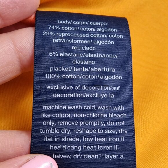 Tommy Hilfiger Mustard Yellow Polo - Golf Shirt XS NWT Pinstripe Collar Preppy - Picture 9 of 9